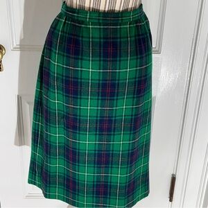 Green Plaid Women's Skirt tartan Pendleton vintage MacNeil 14p holiday S261